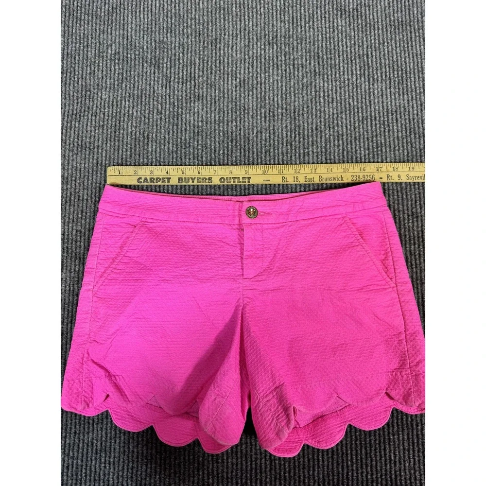 Lilly Pulitzer Shorts Womens 8 34 Hot Pink Buttercup Knit Scalloped 5